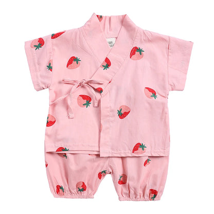2PCS Cute Cartoon Print Baby Top + Shorts Home Wear Sets childrensterritory