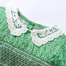 Collar Design Flower Print Summer Dresses for Girls childrensterritory