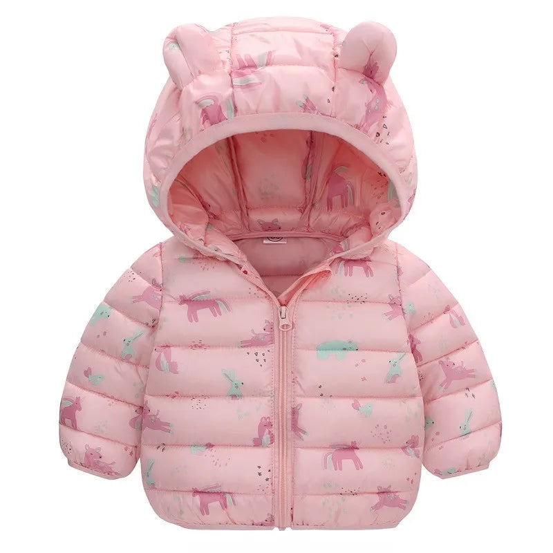 Baby Kids Cartoon Design Puffer Winter Jacket