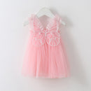 Baby Girl Sleeveless Tulle Birthday Party Dresses with Butterfly Wings childrensterritory