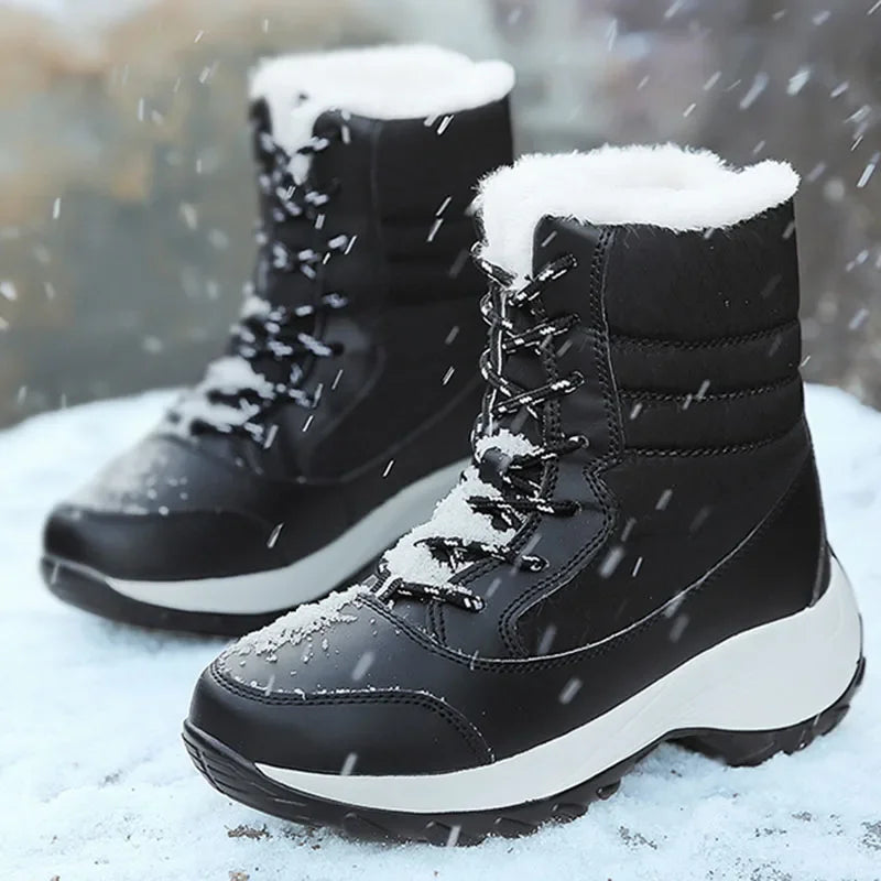 Long Plush Thickened High-Top Snow Boots for Kids