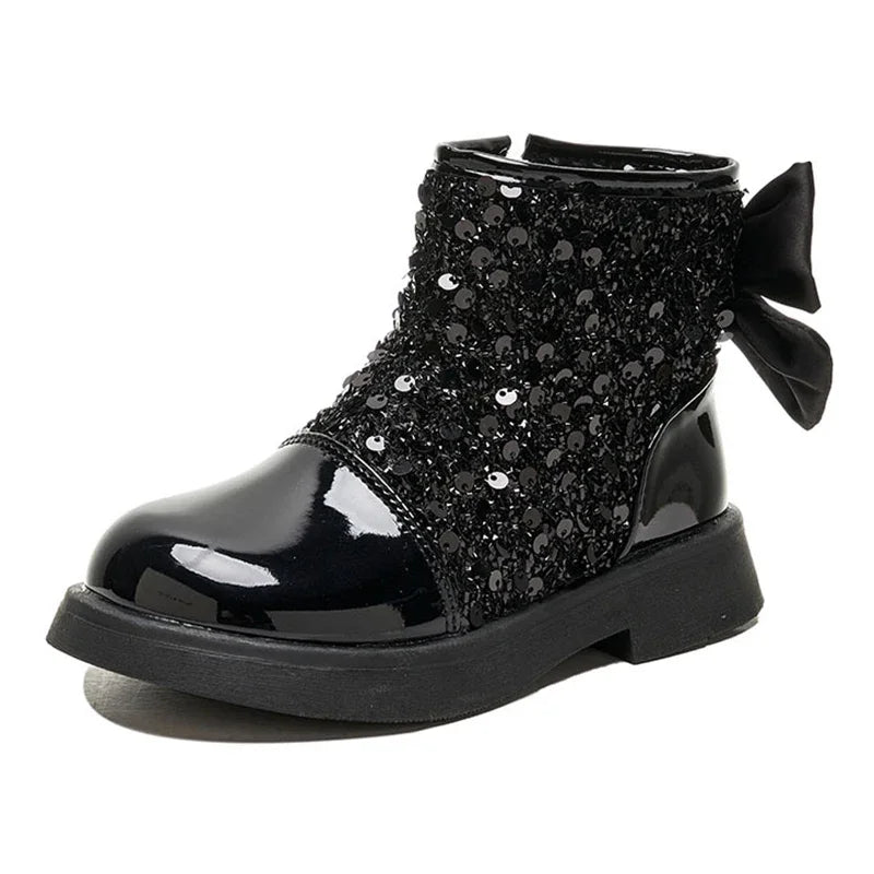 Girls Glittering Fashion Warm Zipper Boots childrensterritory