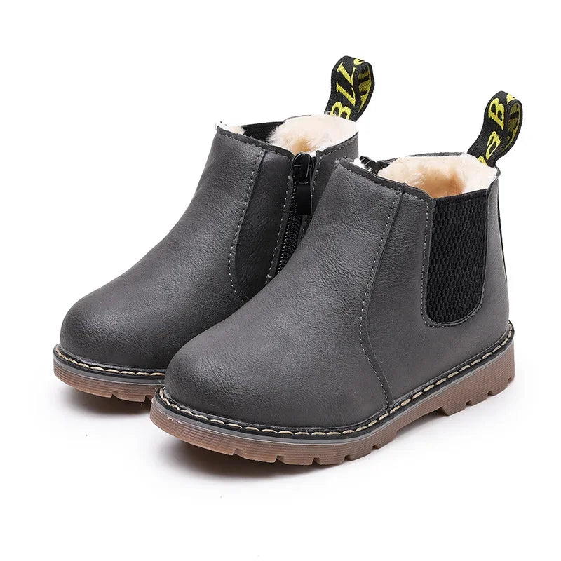 Infant Winter Warm Chelsea Design Leather Boots childrensterritory