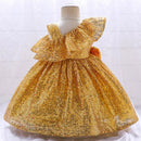 Baby Girl's Gold Sequin 1st Birthday Party Dress Prom Gown childrensterritory