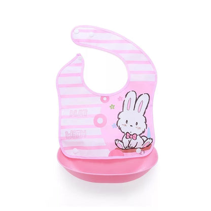Soft Waterproof Cartoon Printed Adjustable Baby Bibs