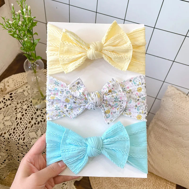 3Pcs/Lot Bow Knot Elastic Hair Bands for Baby Girls