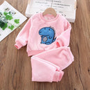 Girls Cartoon Design Long Sleeves Warm Clothing Set childrensterritory
