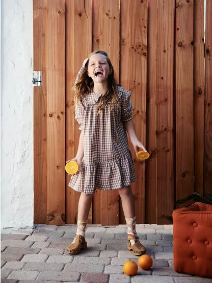 Kids Boys Girls Plaid Matching Summer Clothing Sets childrensterritory