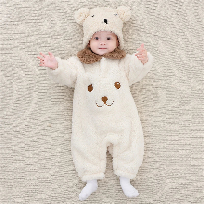 Newborn Baby Collar Design Soft Winter Bodysuit
