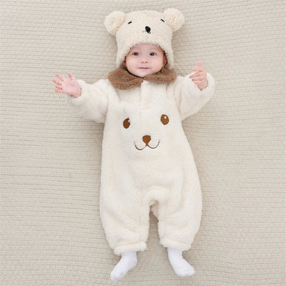Newborn Baby Collar Design Soft Winter Bodysuit childrensterritory