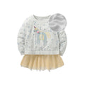 Kids Girls Cartoon Design Warm Fleece Sweatshirts childrensterritory