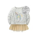 Kids Girls Cartoon Design Warm Fleece Sweatshirts childrensterritory