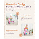 2 in 1 Kids Tricycles with Push Handle and Duck Bell childrensterritory