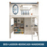 Kids Modren Bunk Bed with Bookcase and Wardrobe childrensterritory