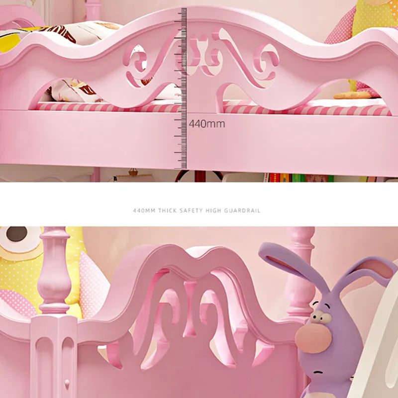 High And Low Pink Princess Castle Kids Bed childrensterritory