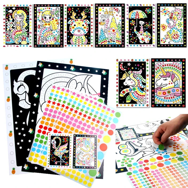 Kids Colorful Cartoon Puzzle Dot Sticker Games childrensterritory