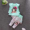 Baby Girls Cute Cartoon Print Sweatshirts + Pants Tracksuit Sets childrensterritory