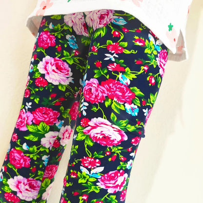 Kids Girl Floral Print Slim Fit Leggings/Trousers childrensterritory