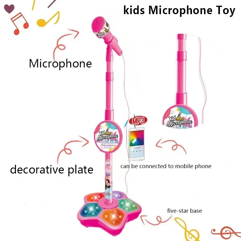 Karaoke Song Microphone with Stand for Kids Birthday Gift