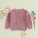 Baby Girls Cartoon Embroidery Knitted Easter Sweater childrensterritory