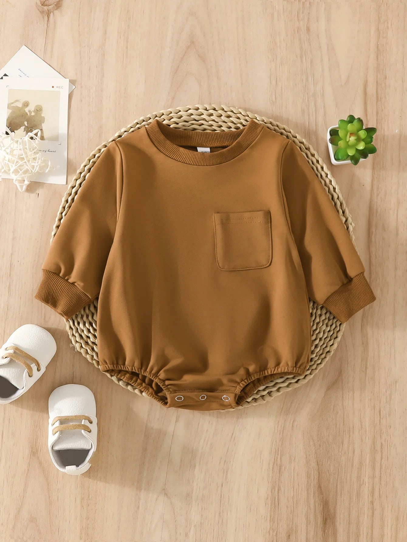 Solid Long Sleeve Baby Boy Girl Sweatshirt Bodysuits