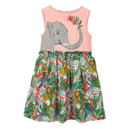 Lovely Cartoon Design Soft Cotton Summer Dresses for Girls childrensterritory