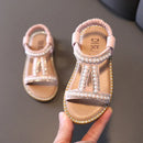 Elegant Pearl Rhinestone Party Princess Sandals for Little Girls