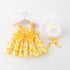 Baby Girl Floral Bow Sling Dress with Hat childrensterritory