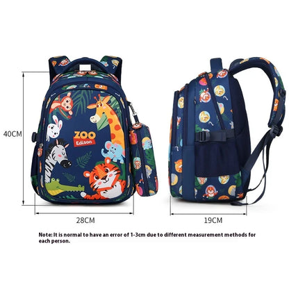 Waterproof Cartoon Print School Bags for Kids Boys, and Girls