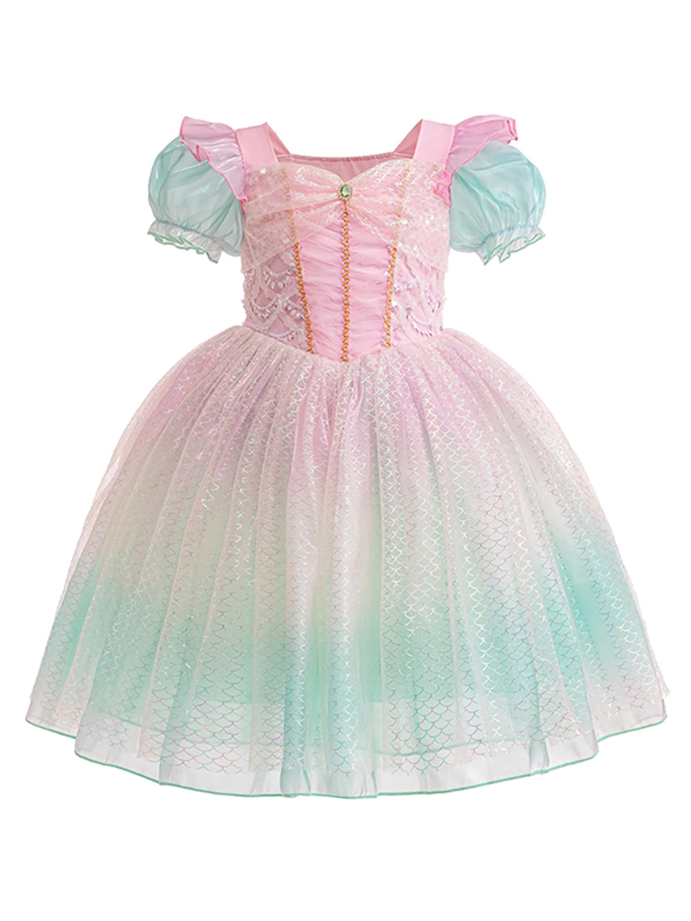 Half-Sleeves Sequined Design Party Outfits For Girls childrensterritory