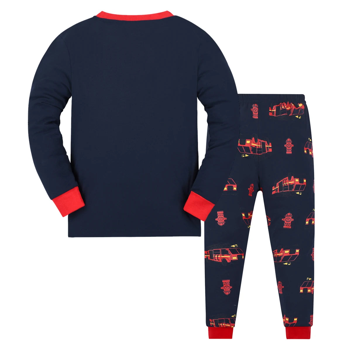 Fire Truck Print Kids Boys Pajamas Sleepwear Set childrensterritory