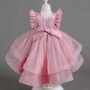 Lace Flower Embroidery Fluffy Mesh Trailing Girls Party Dresses childrensterritory