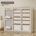 Kids Toy Storage Organizer with Three Cabinets and Ten Toy Bins
