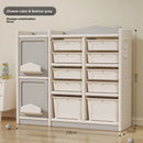 Kids Toy Storage Organizer with Three Cabinets and Ten Toy Bins