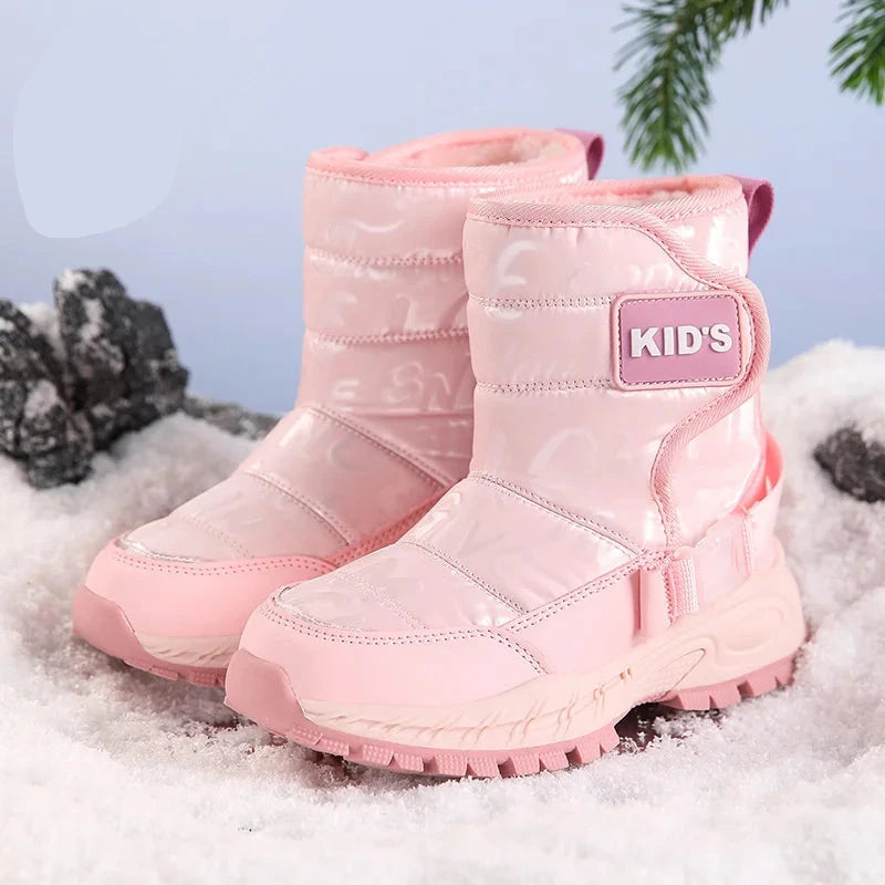 Plush Warm Waterproof Non-Slip Long Shoes For Girls childrensterritory