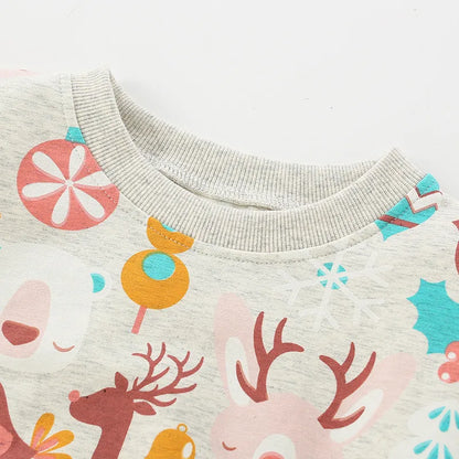 Kids Girls Cartoon Print Sweatshirts for Winter childrensterritory