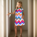 Girls Striped Pattern Party Dress for Summer childrensterritory