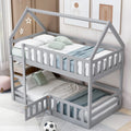 Fenced-in and Door-Equipped Twin-Over-Twin bunk bed