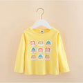 Long Sleeve Cartoon Print Cotton Kids Girls Tops childrensterritory