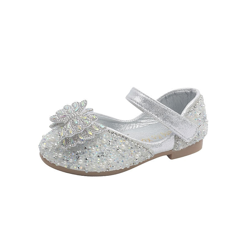 Flat Rhinestone Bowtie Kids Girls Princess Party Shoes childrensterritory