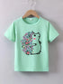 Short Sleeves Crew Neck Flower Printed T-Shirts For Girls childrensterritory