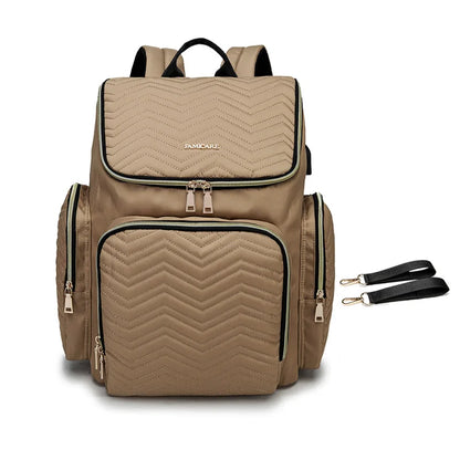 Waterproof Multifunctional Baby Diaper Bag with USB Charging