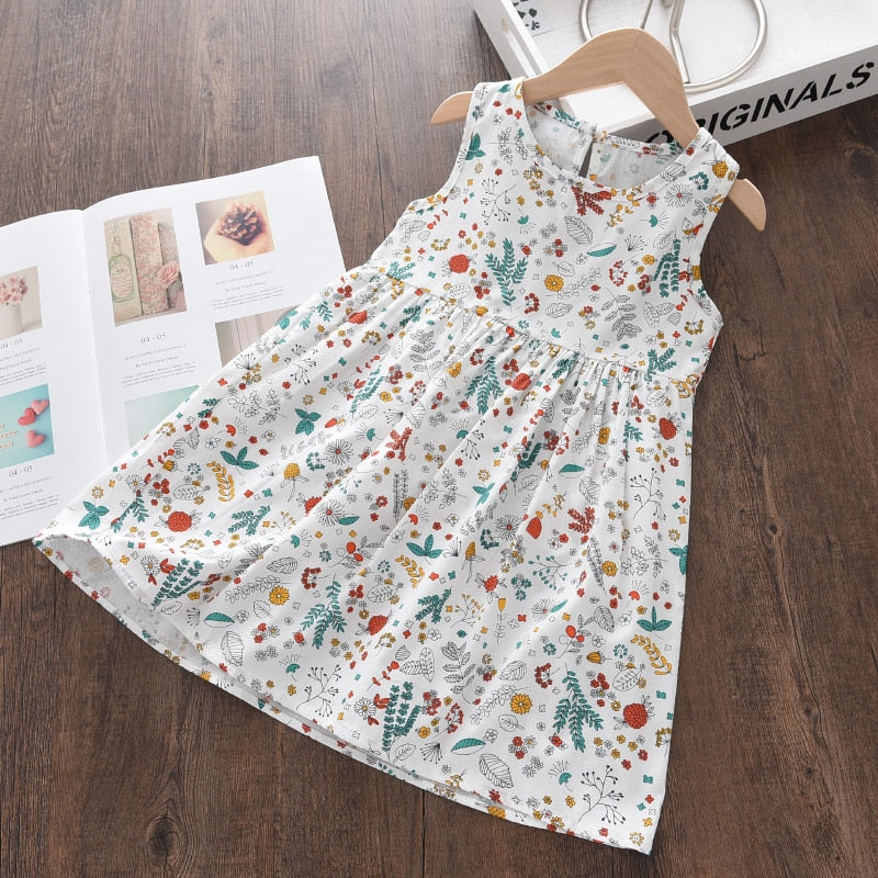 Kids Girls Sleeveless Floral Baptism/Birthday Dresses childrensterritory