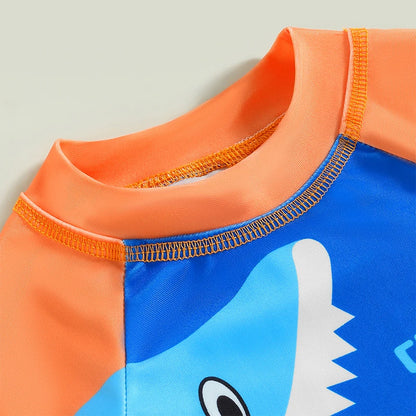 Shark Print Kids Boys Two Piece Swimwear Set