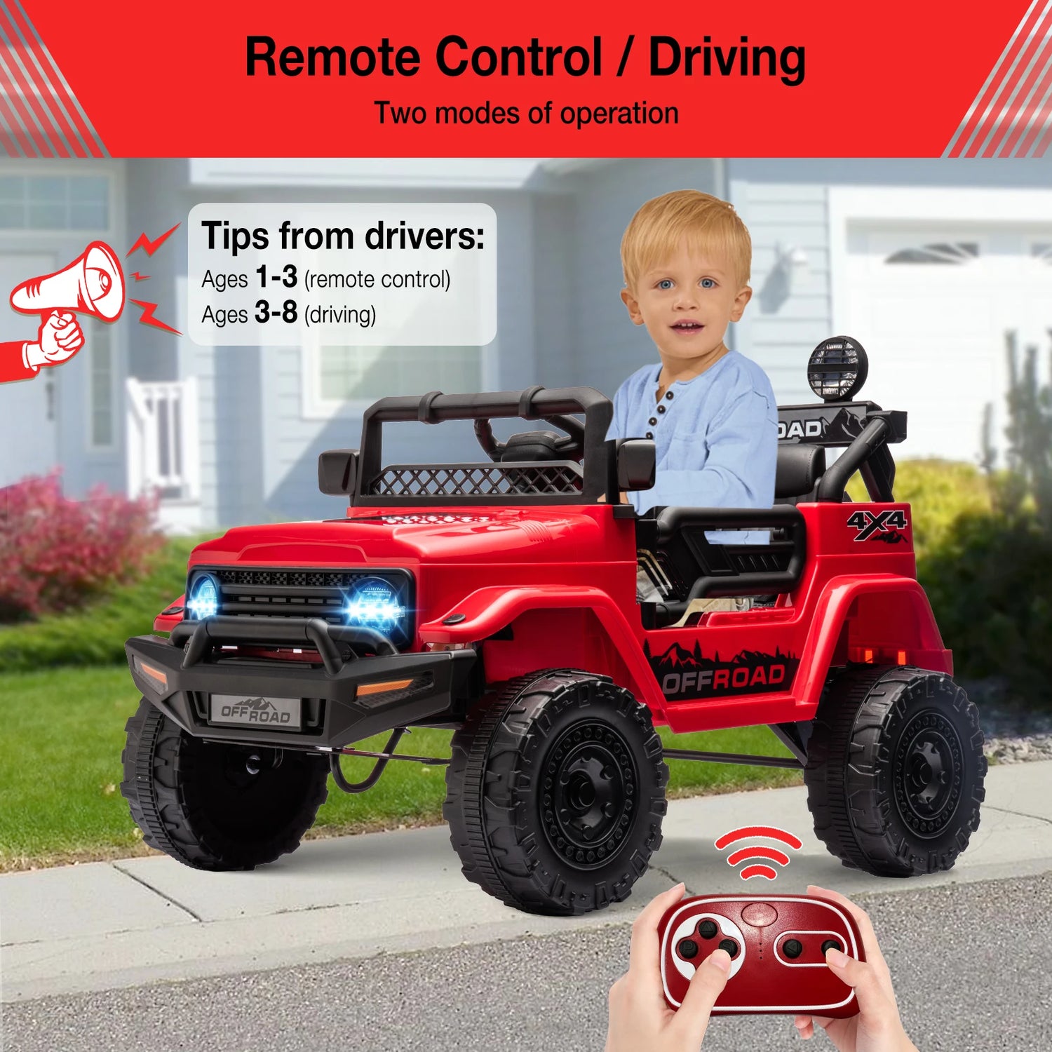 Kids Ride On Remote Control 12V Truck with Led Lights childrensterritory