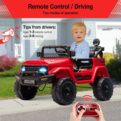 Kids Ride On Remote Control 12V Truck with Led Lights childrensterritory