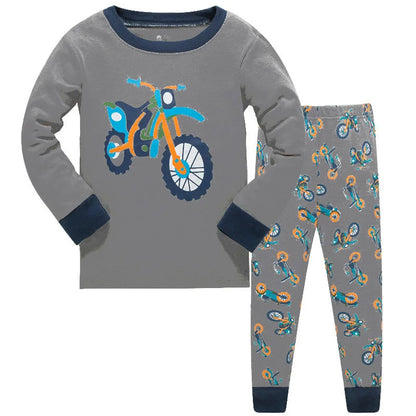 Kids Boys Cartoon Excavator Print Pyjamas Sets childrensterritory