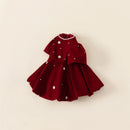 LIttle Girls' Pearl Design Thick Warm Fleece Party Dresses childrensterritory