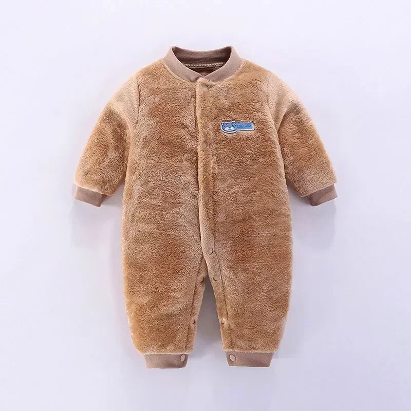 Soft Flannel Warm Printed Baby Romper for Winter
