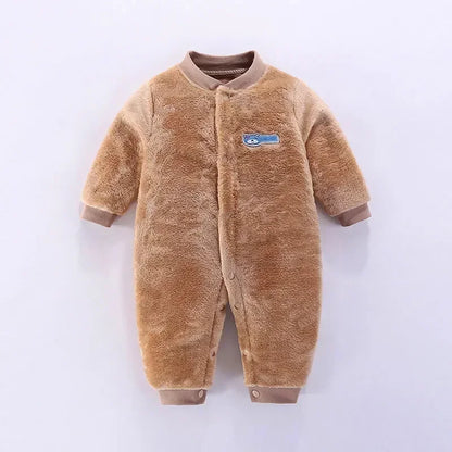Soft Flannel Warm Printed Baby Romper for Winter